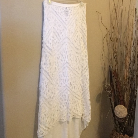 INC White Lined High Low Skirt - Picture 7 of 8